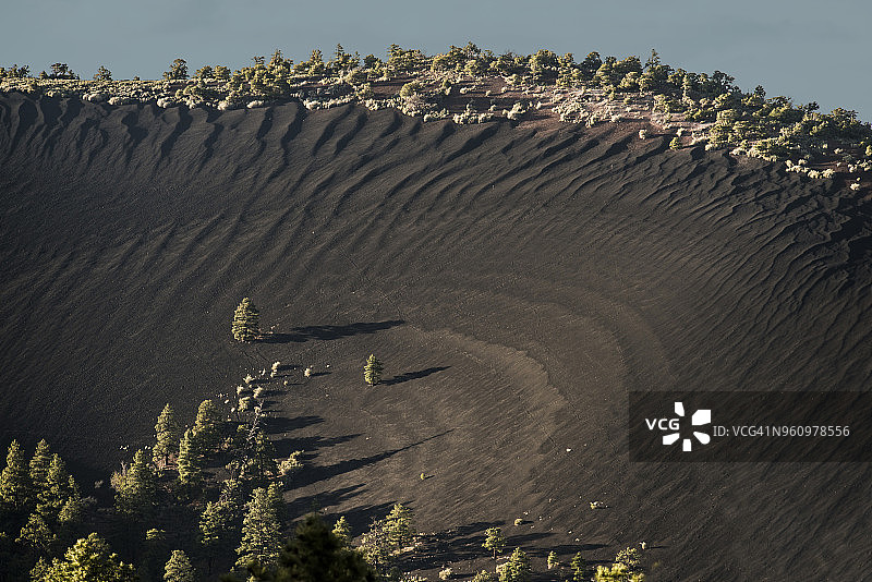 日落火山口火山国家纪念碑山脉高角度照片图片素材