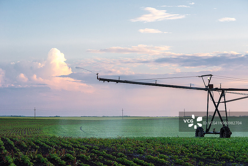 大豆田灌溉系统图片素材