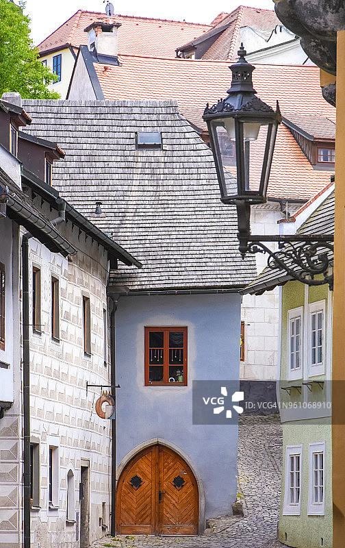 捷克克鲁姆洛夫联合国教科文组织遗产地的浪漫景色细节图片素材