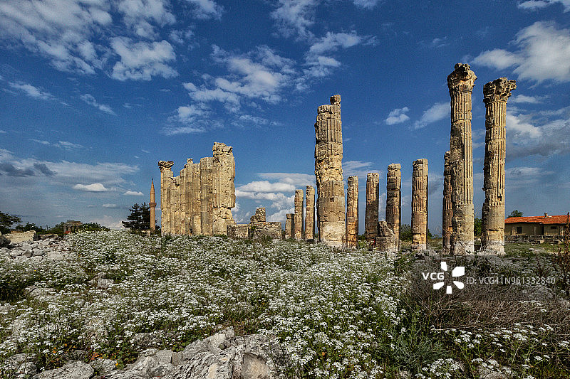 奥尔巴宙斯神庙的柱子图片素材