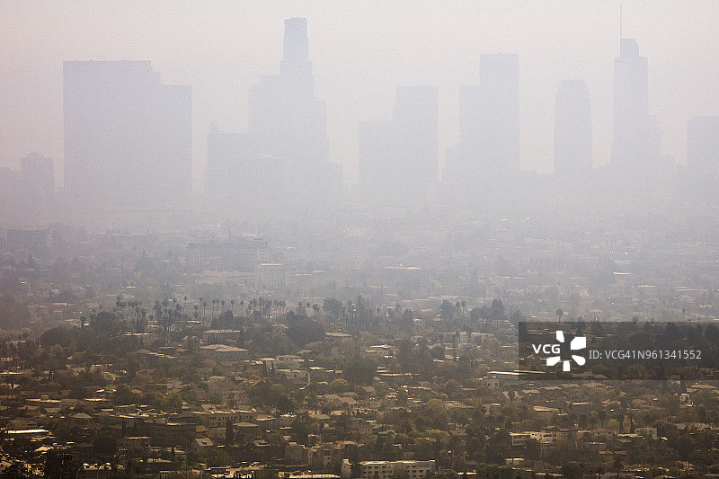 雾霾笼罩的洛杉矶图片素材