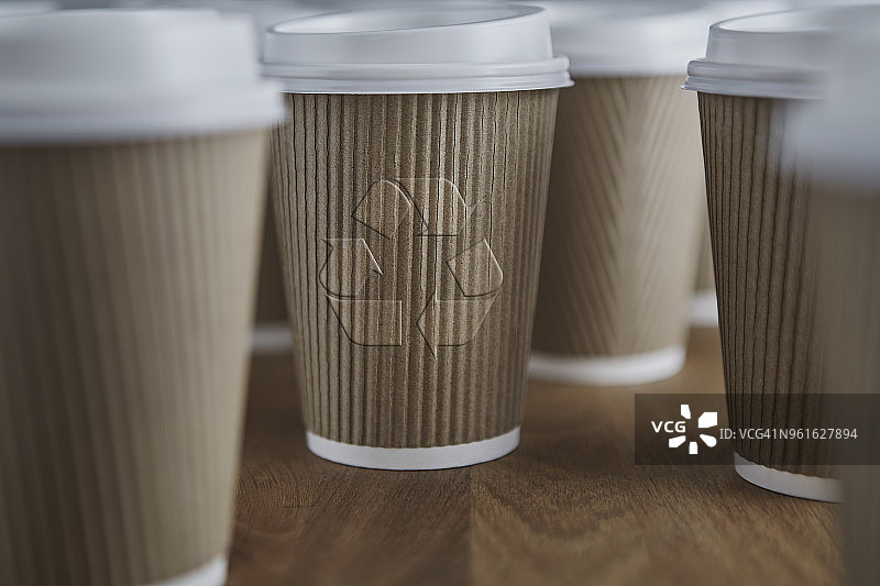 可回收及一次性咖啡杯图片素材