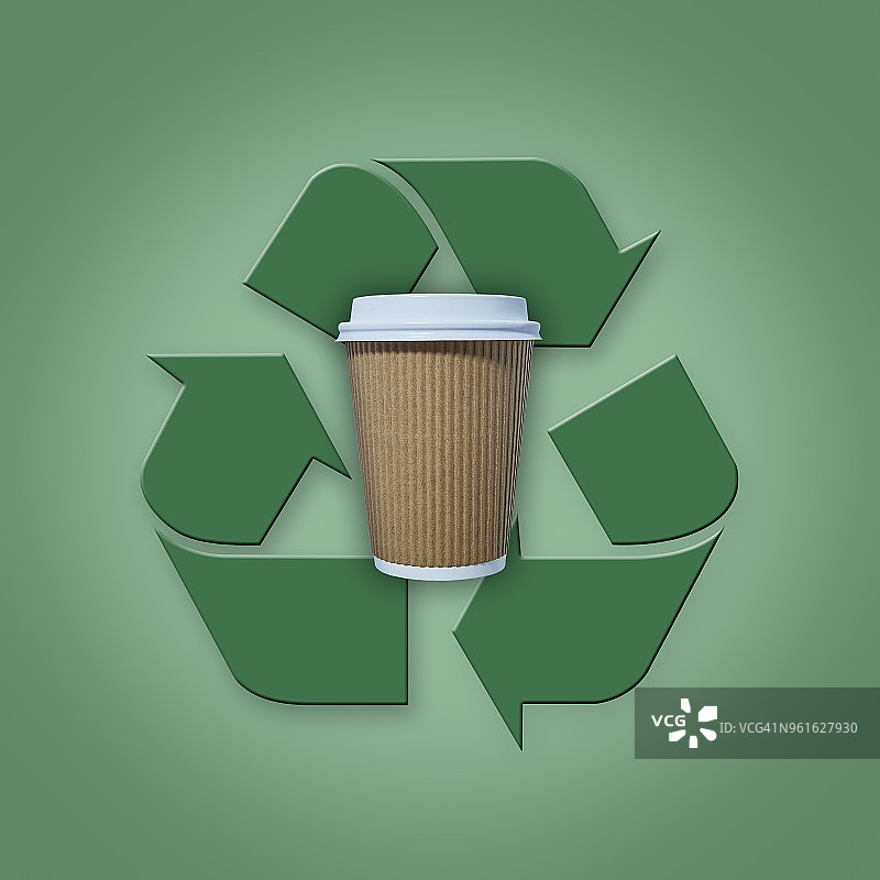 可回收及一次性咖啡杯图片素材