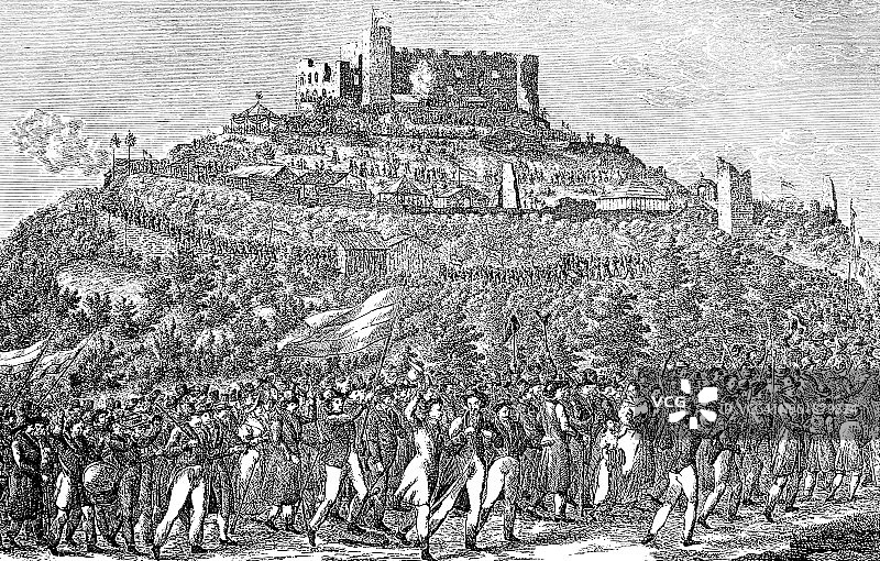 漫步至1832年的汉巴赫城堡遗址图片素材