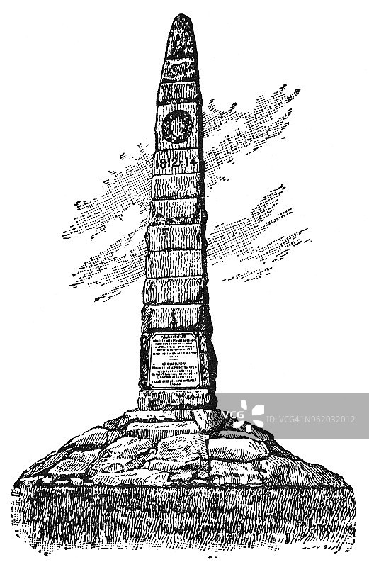 加拿大魁北克省奥姆斯敦的Chateauguay纪念碑 - 19世纪图片素材