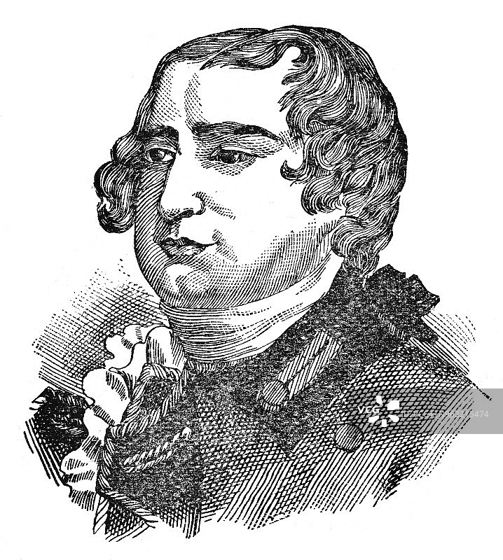 盖伊·卡尔顿爵士肖像 - 19世纪图片素材