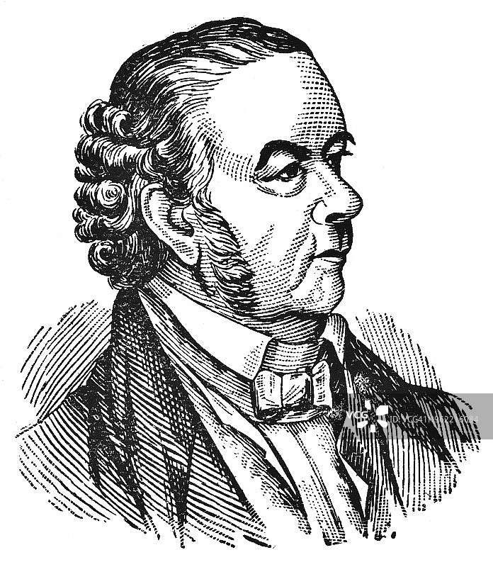 19世纪查尔斯·梅特卡夫肖像图片素材