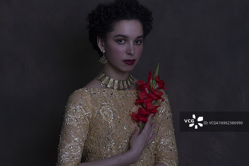 文艺复兴风格的经典女性肖像画图片素材