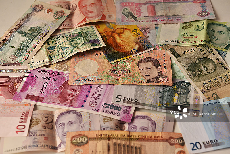 全球货币特写图片素材