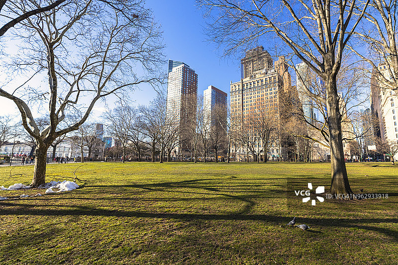 美国纽约曼哈顿下城炮台公园图片素材