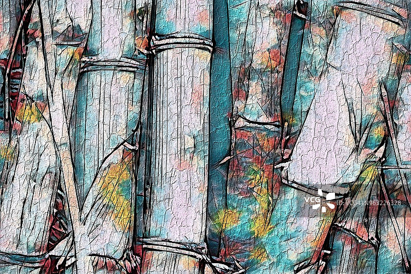 彩绘竹子图片素材