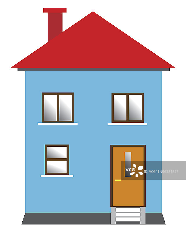 蓝色房子图片素材