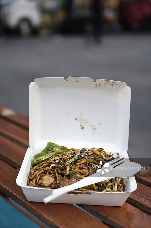 马来西亚炒粿条外卖纸盒图片素材