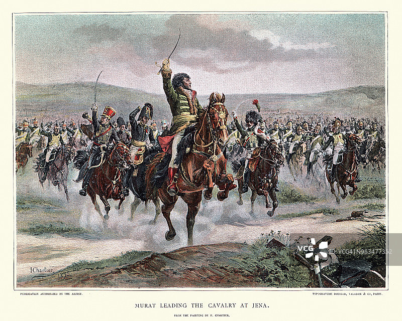 约阿希姆·缪拉率领骑兵冲锋耶拿战役图片素材