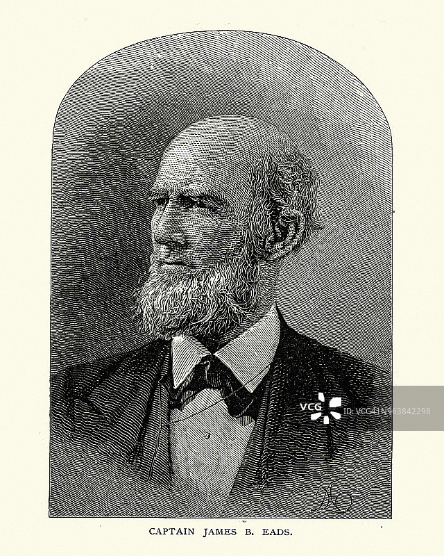 詹姆斯·布坎南·伊兹船长，土木工程师和发明家图片素材