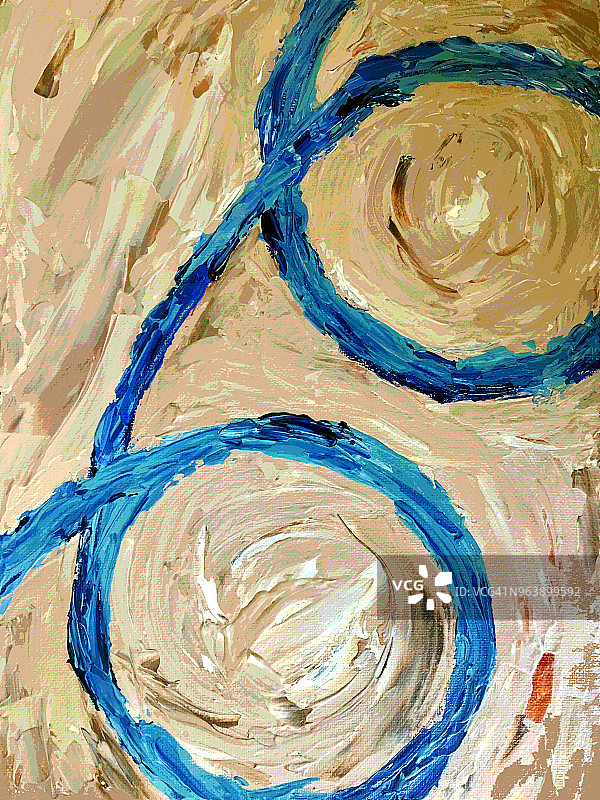 循环，丙烯调色刀绘画图片素材