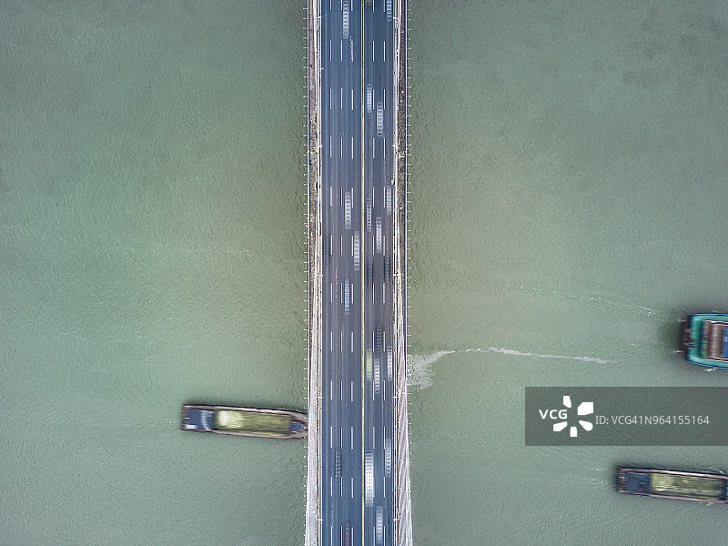 上海卢浦大桥夜景鸟瞰图图片素材