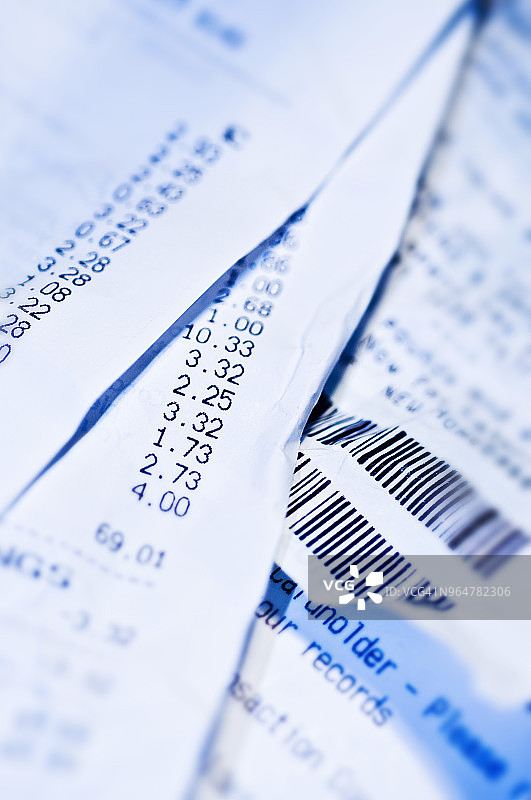 纸质收据图片素材