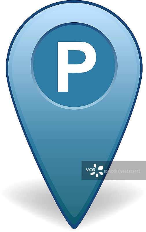 用于GPS导航的停车标志地图指针图片素材