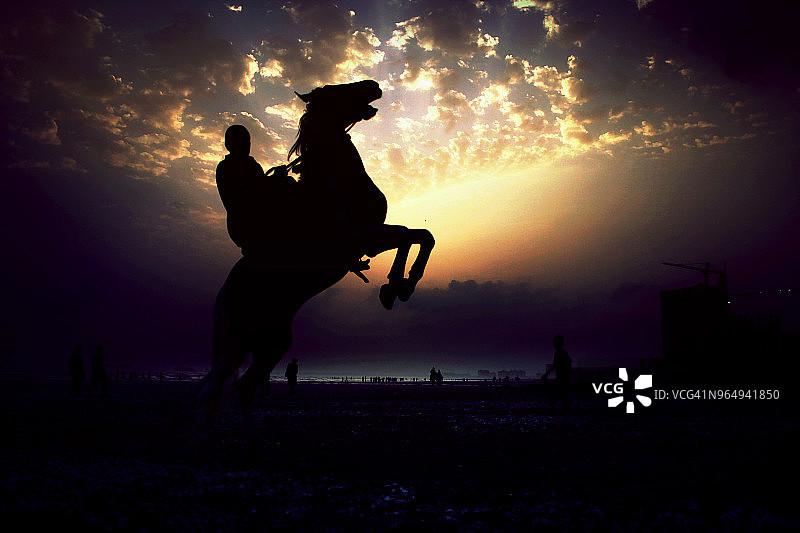 跃马轮廓图片素材