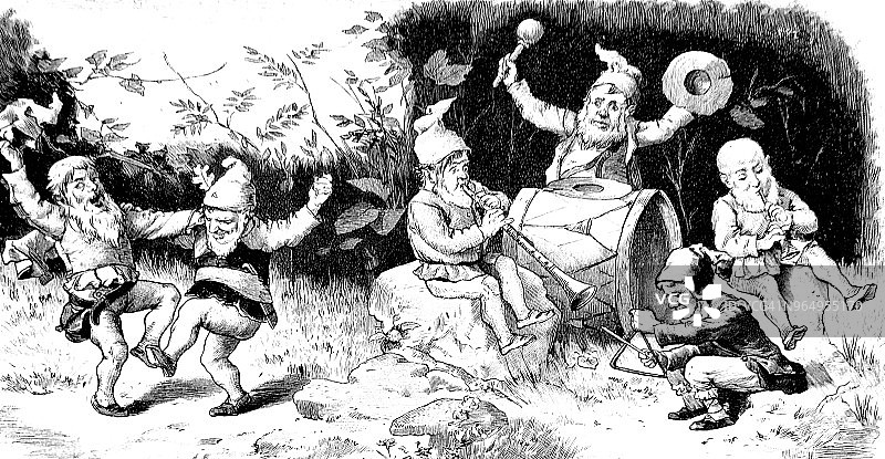 跳舞的小矮人图片素材