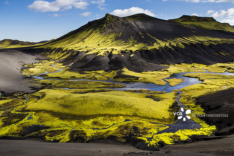 米达尔斯冰原冰岛火山景观图片素材