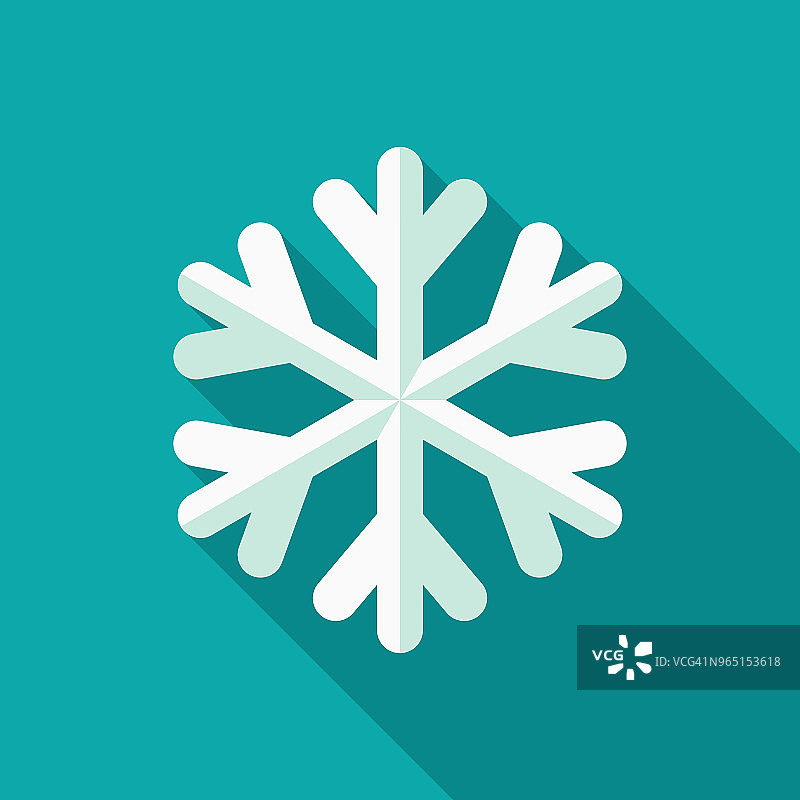 扁平风格冬季雪花图标，带侧影图片素材