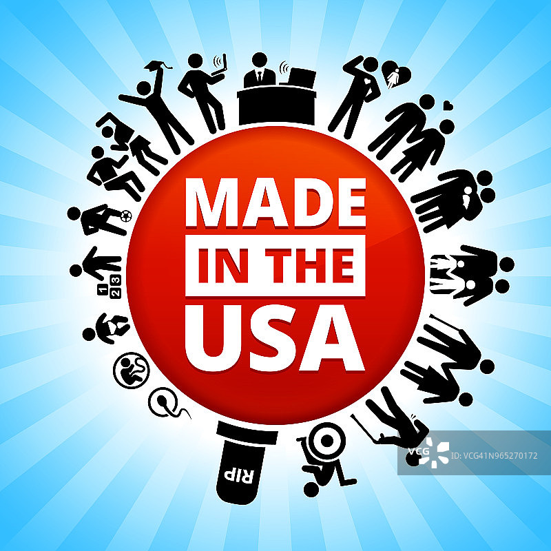 美国制造标志生命周期阶段背景图片素材