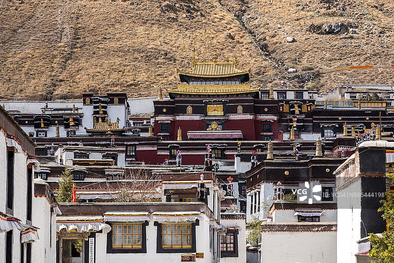 日喀则扎什伦布寺正面照（西藏自治区）图片素材