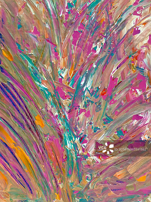 色彩鲜艳的抽象艺术肌理丙烯调色刀绘画图片素材