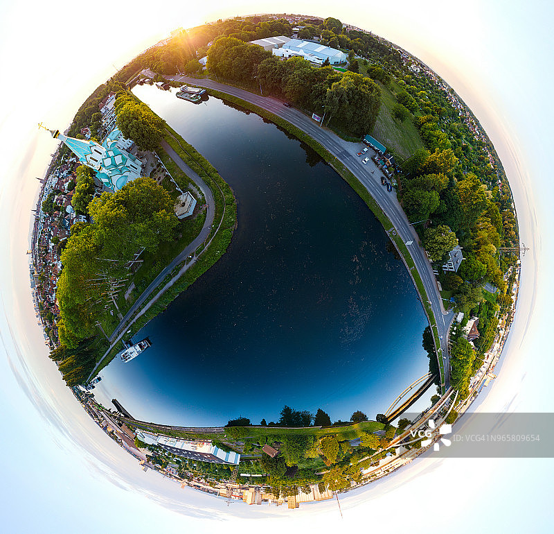 斯特拉斯堡小星球全景航拍图片素材