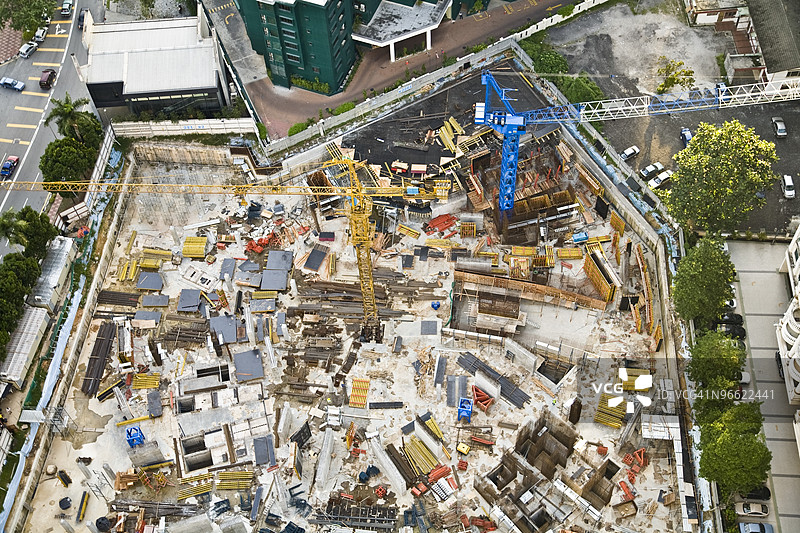 马来西亚首都吉隆坡市中心的建筑工地，东南亚图片素材