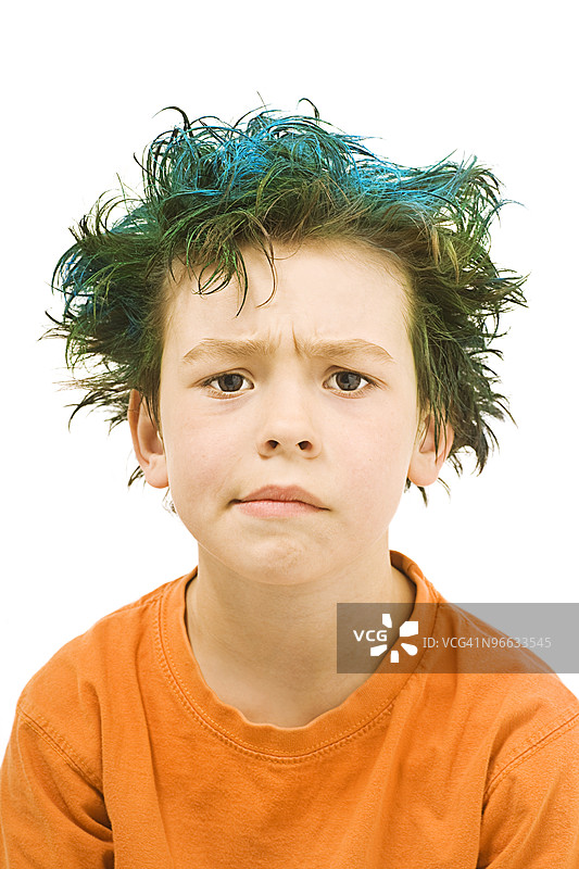 蓝发男孩图片素材