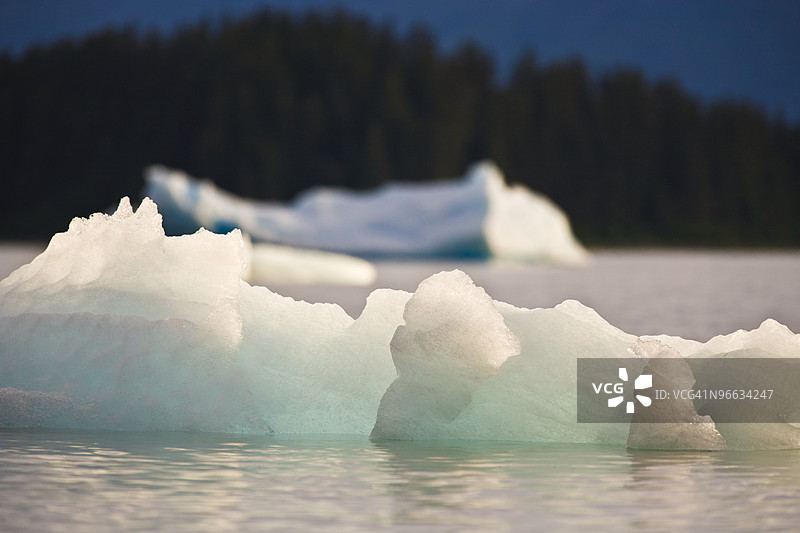 勒孔特冰川，北美最南端的冰川，阿拉斯加，美国图片素材