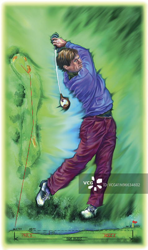 高尔夫球手插画图片素材