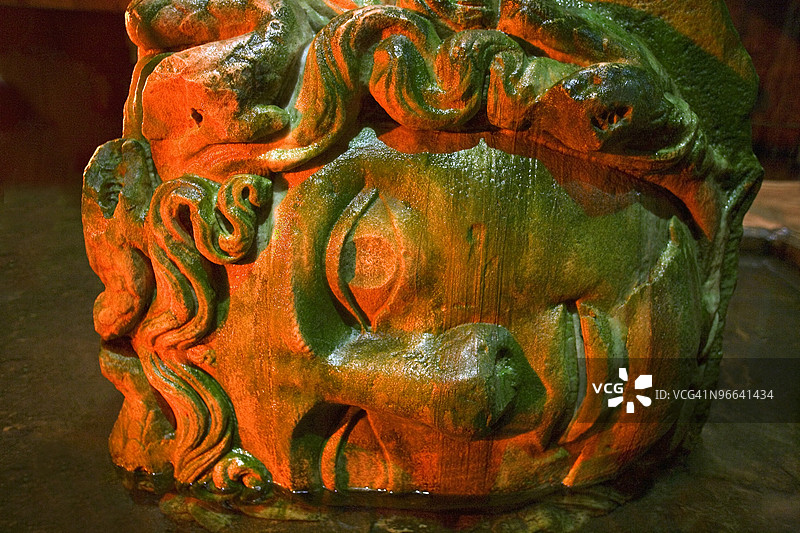 美杜莎的头，地下水宫，伊斯坦布尔，土耳其图片素材