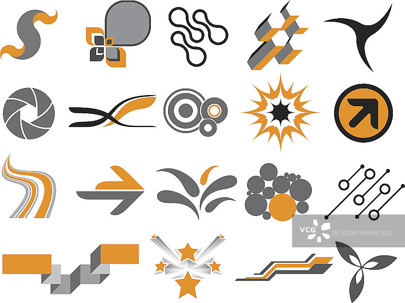 橙色和灰色抽象图标图片素材