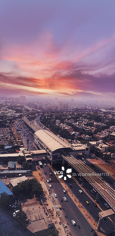 古尔冈市鸟瞰图图片素材