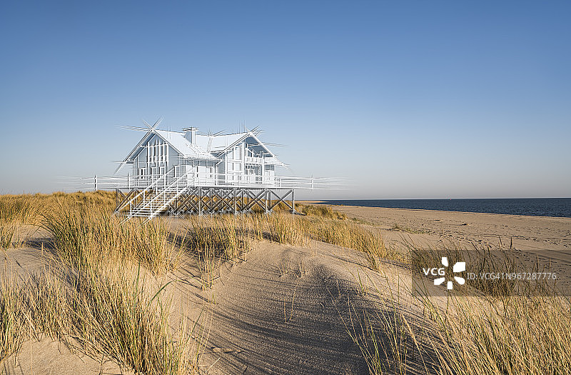 海滩上的梦想之屋图片素材