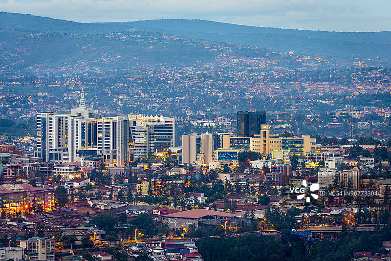 尼亚鲁根格区的基加利城市景观图片素材