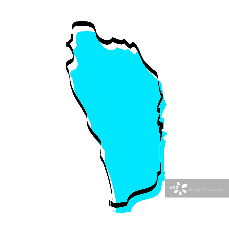 多米尼克手绘地图，白色背景，潮流设计图片素材