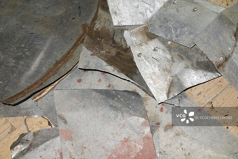 欧洲，希腊，镀锌金属板屋顶图片素材