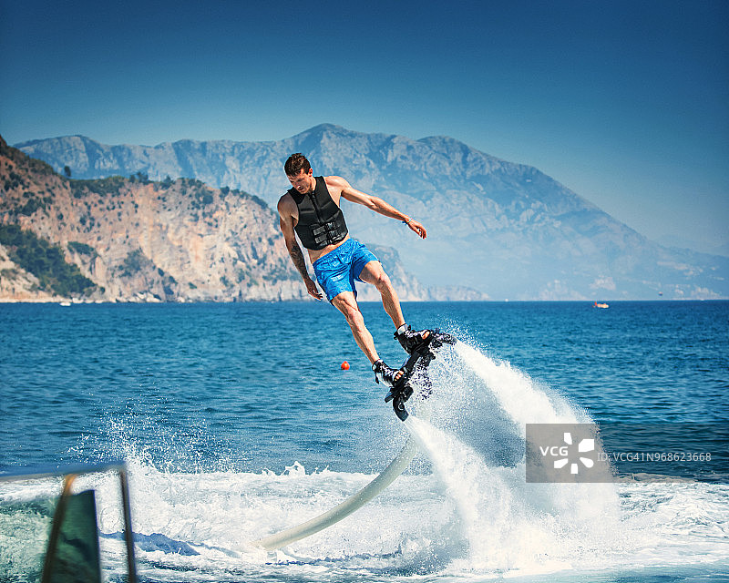 Flyboarding。图片素材