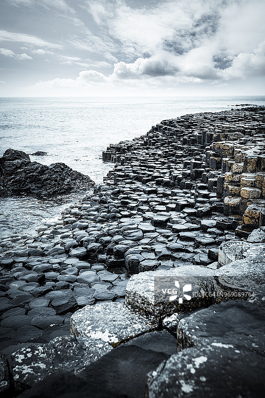 北爱尔兰巨人堤道海岸的抽象岩石图片素材