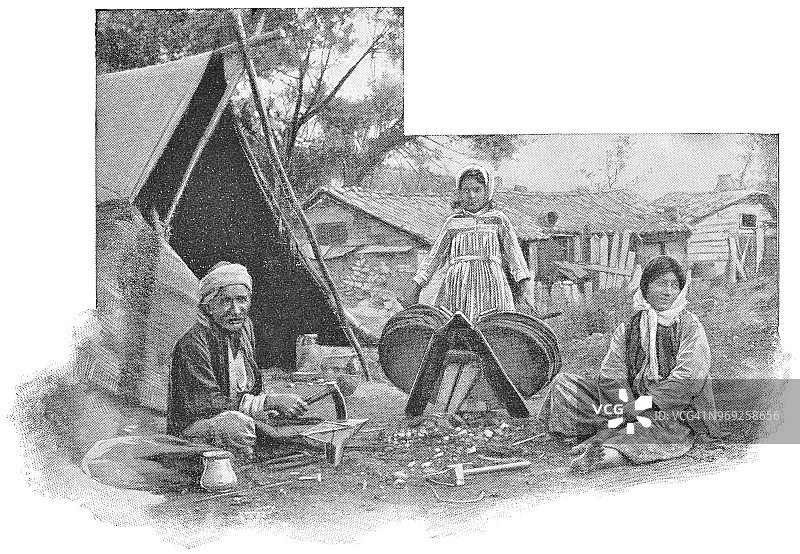 土耳其伊斯坦布尔的穆斯林吉普赛人 - 奥斯曼帝国图片素材