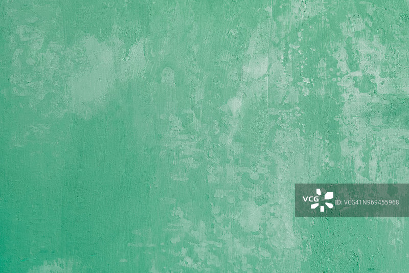 带有污迹的旧绿色水泥墙纹理抽象背景，复古壁纸，可添加文字信息的图片，设计艺术作品的背景图片素材