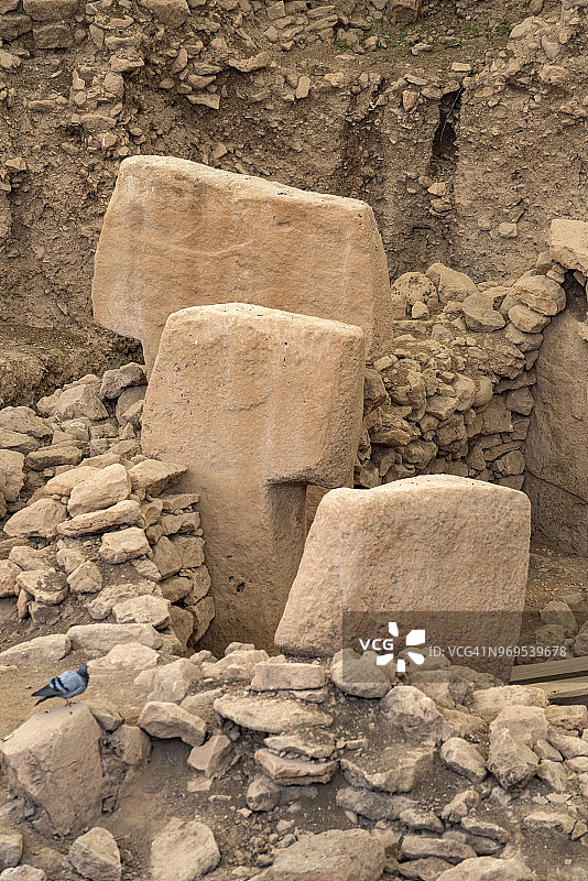 哥贝克力石阵：已知最古老的石柱（公元前10世纪），土耳其尚勒乌尔法附近图片素材
