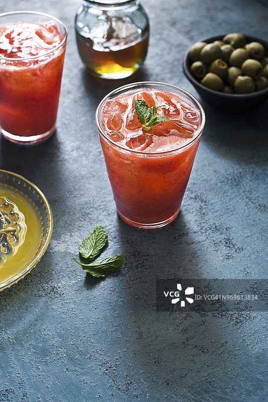 草莓橙子柠檬水图片素材