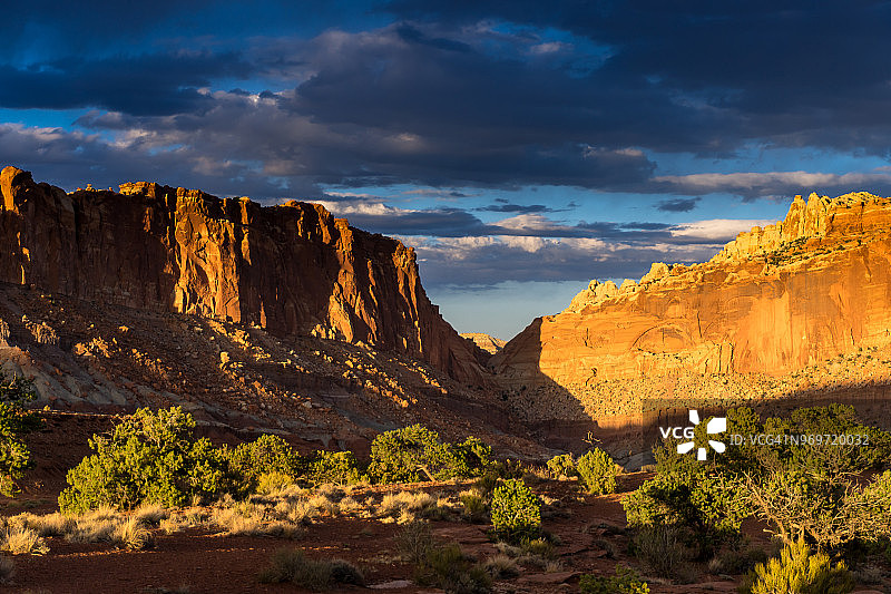 国会礁国家公园的日落阴影图片素材