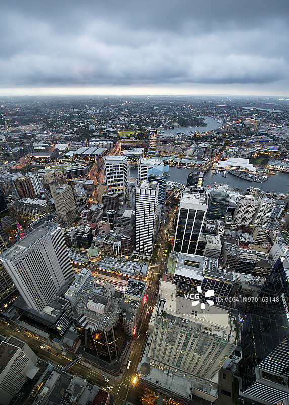 澳大利亚新南威尔士州悉尼达令港夜景图片素材
